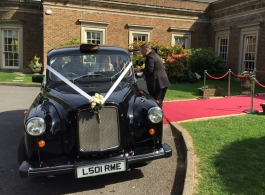 Pair of classic London wedding Taxis for hire in South Wales